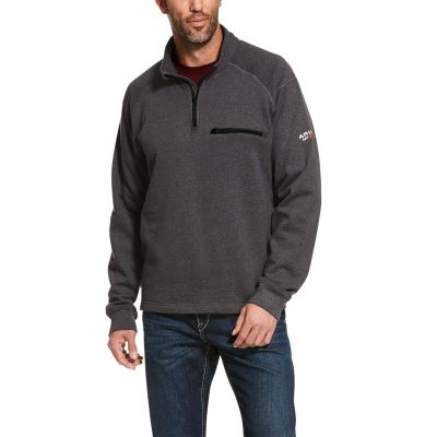 Ariat Work: FR Rev 1/4 Zip Top Hombre - Gris Oscuro (XPVHM8049)